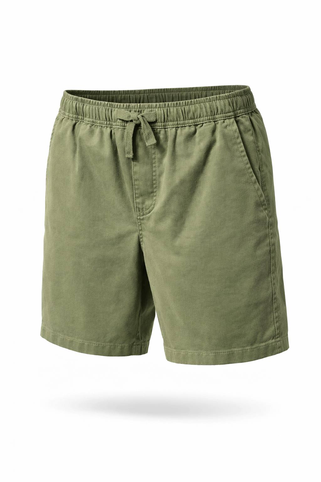 Pilgrim Men’s Elastic Waist Short in peach twill, elastic waist – available at Stewart’s Menswear Mullumbimby. Colour is Khaki. 