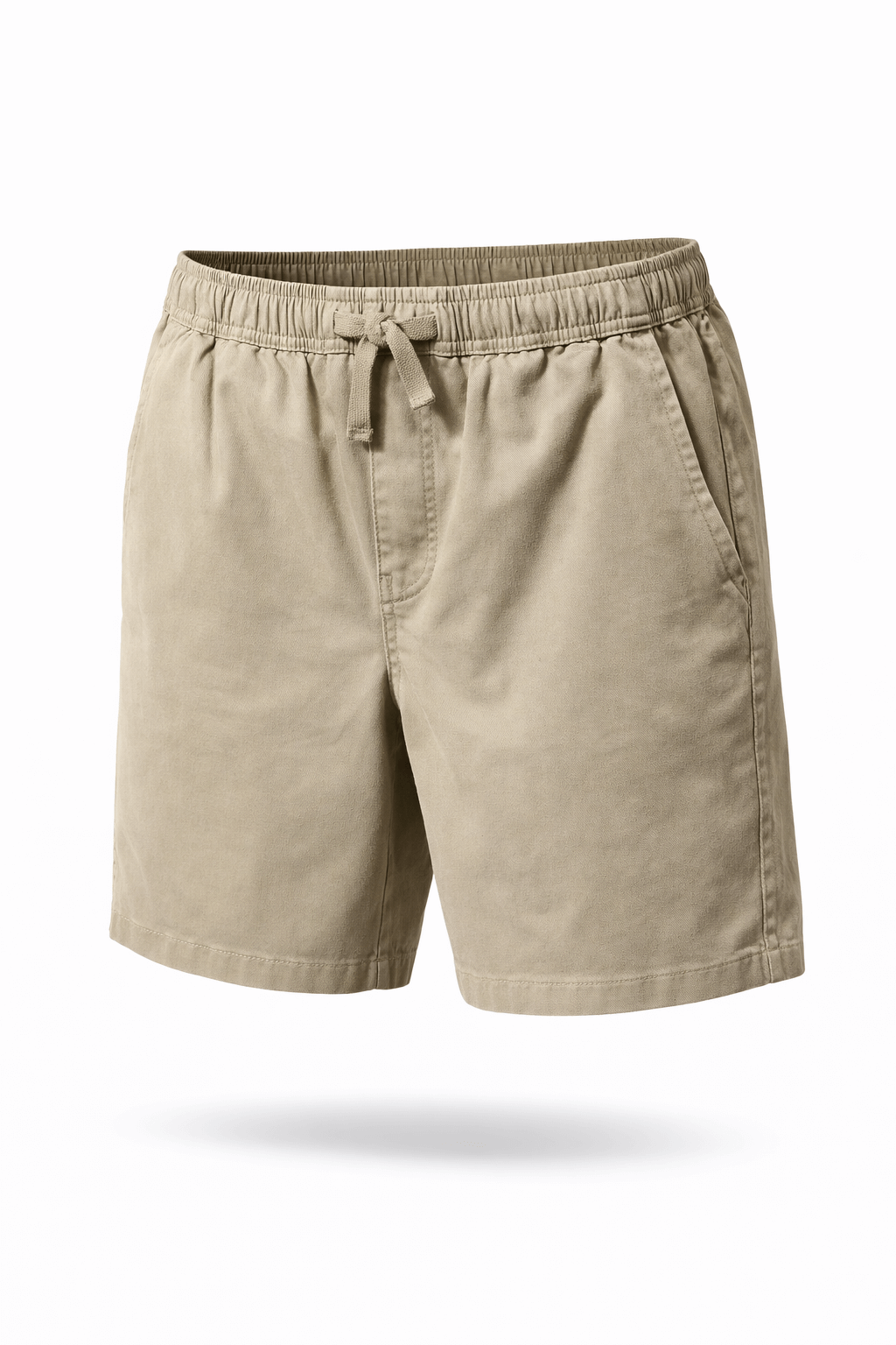 Pilgrim Men’s Elastic Waist Short in peach twill, elastic waist – available at Stewart’s Menswear Mullumbimby. Colour is stone.