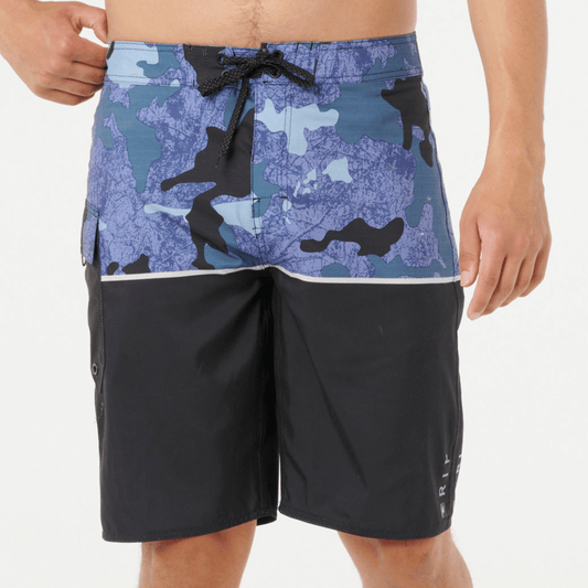 
Rip Curl Dawn Patrol 21" Boardshort. Camo recycled Ripsuede surf short, $49.99, available at Stewart’s Menswear Mullumbimby. Close up view of Dawn Patrol Camo Boardshort
