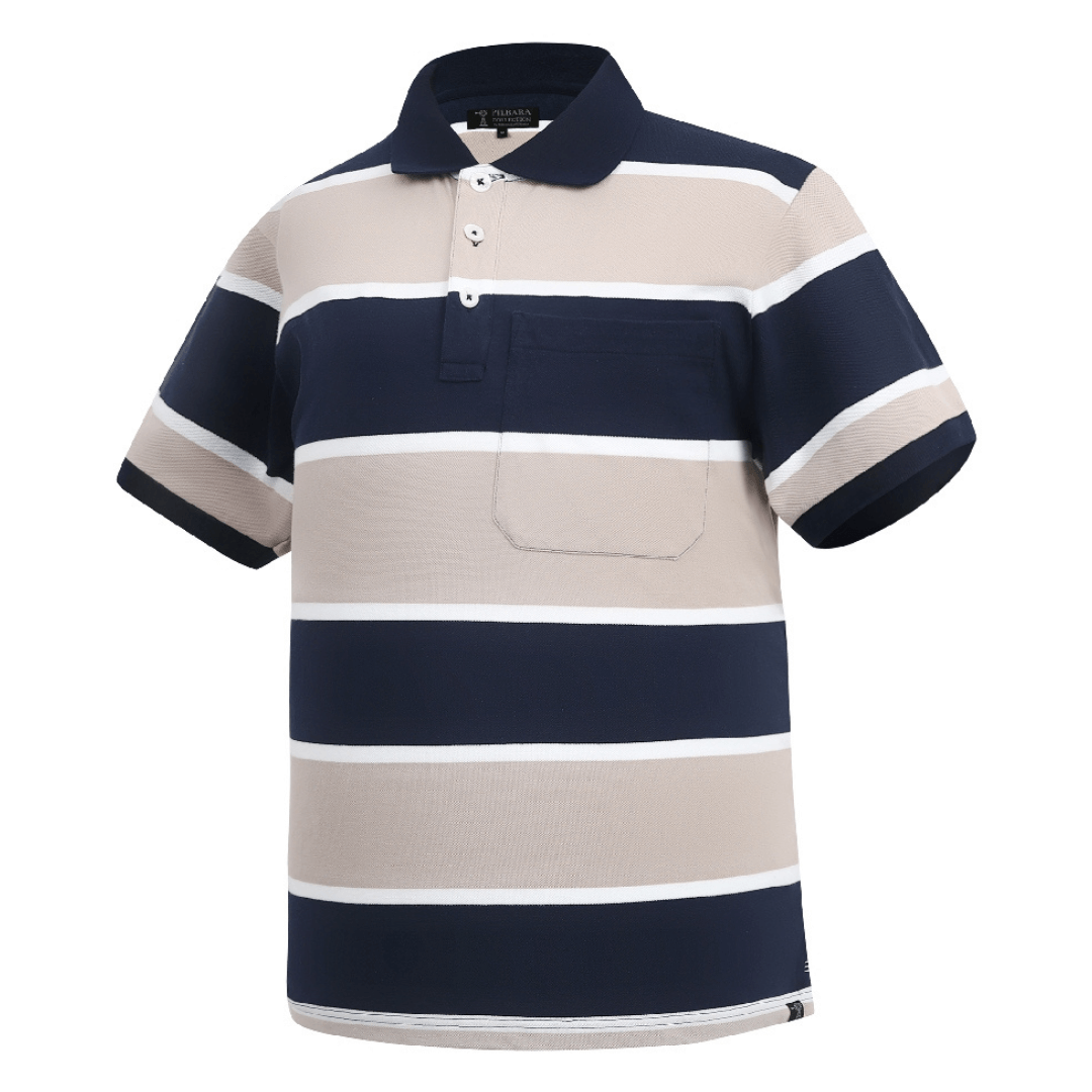 Men's Striped Pocket Polo Shirt