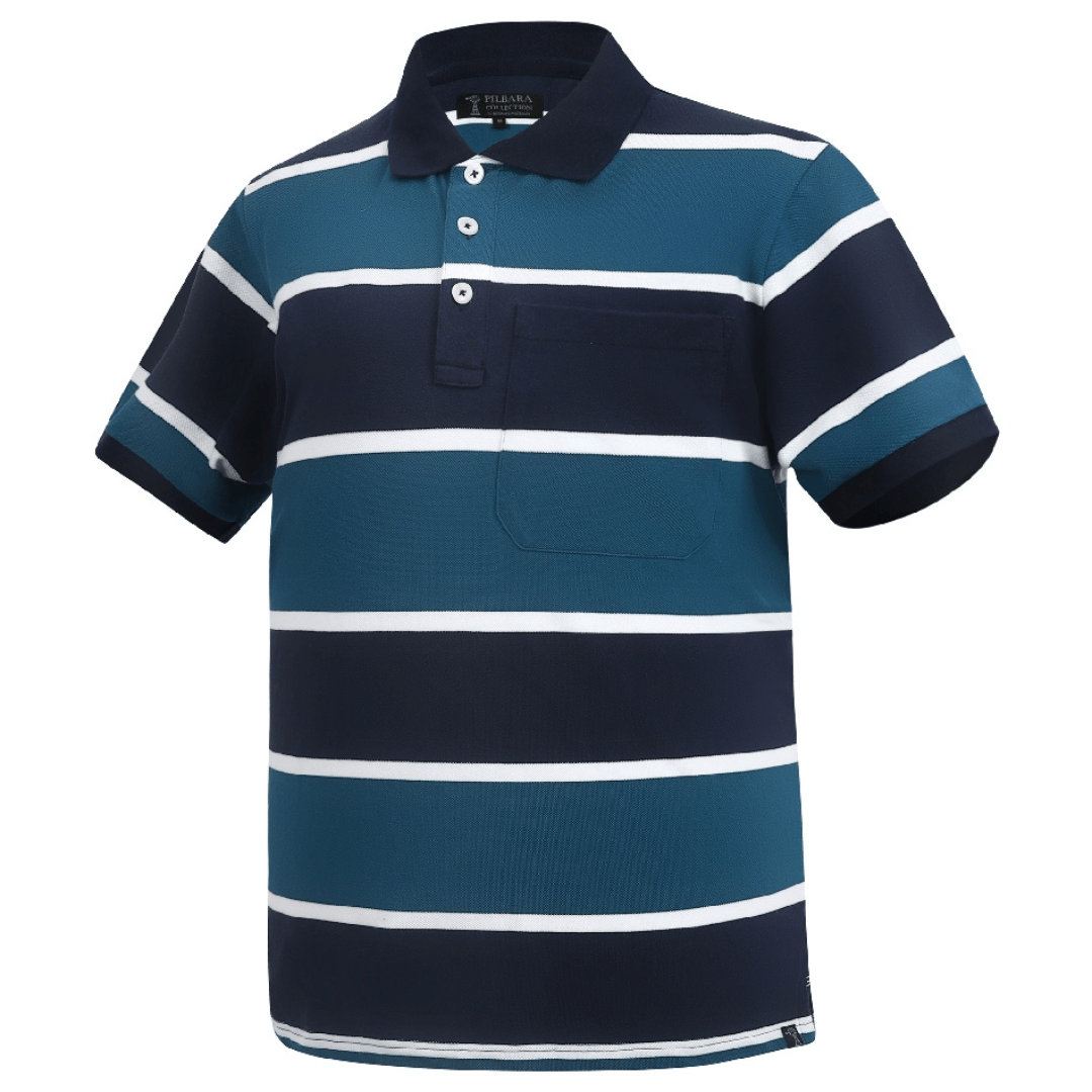 Men's Striped Pocket Polo Shirt