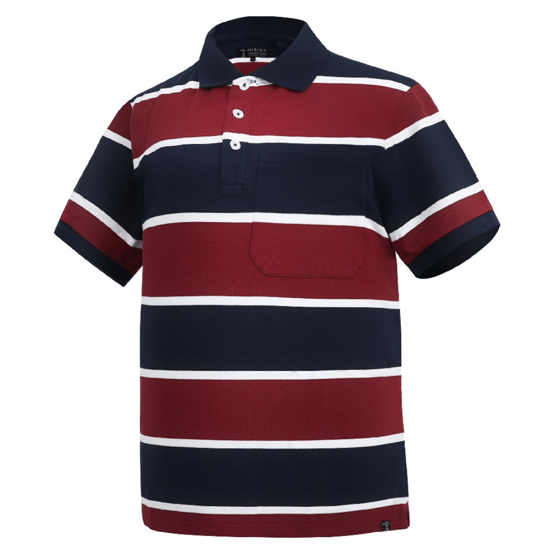 Men's Striped Pocket Polo Shirt