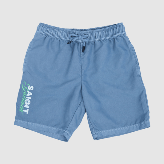 St Goliath Boys Global Swim Short in classic blue, recycled polyester swim shorts available at Stewart's Menswear Mullumbimby.