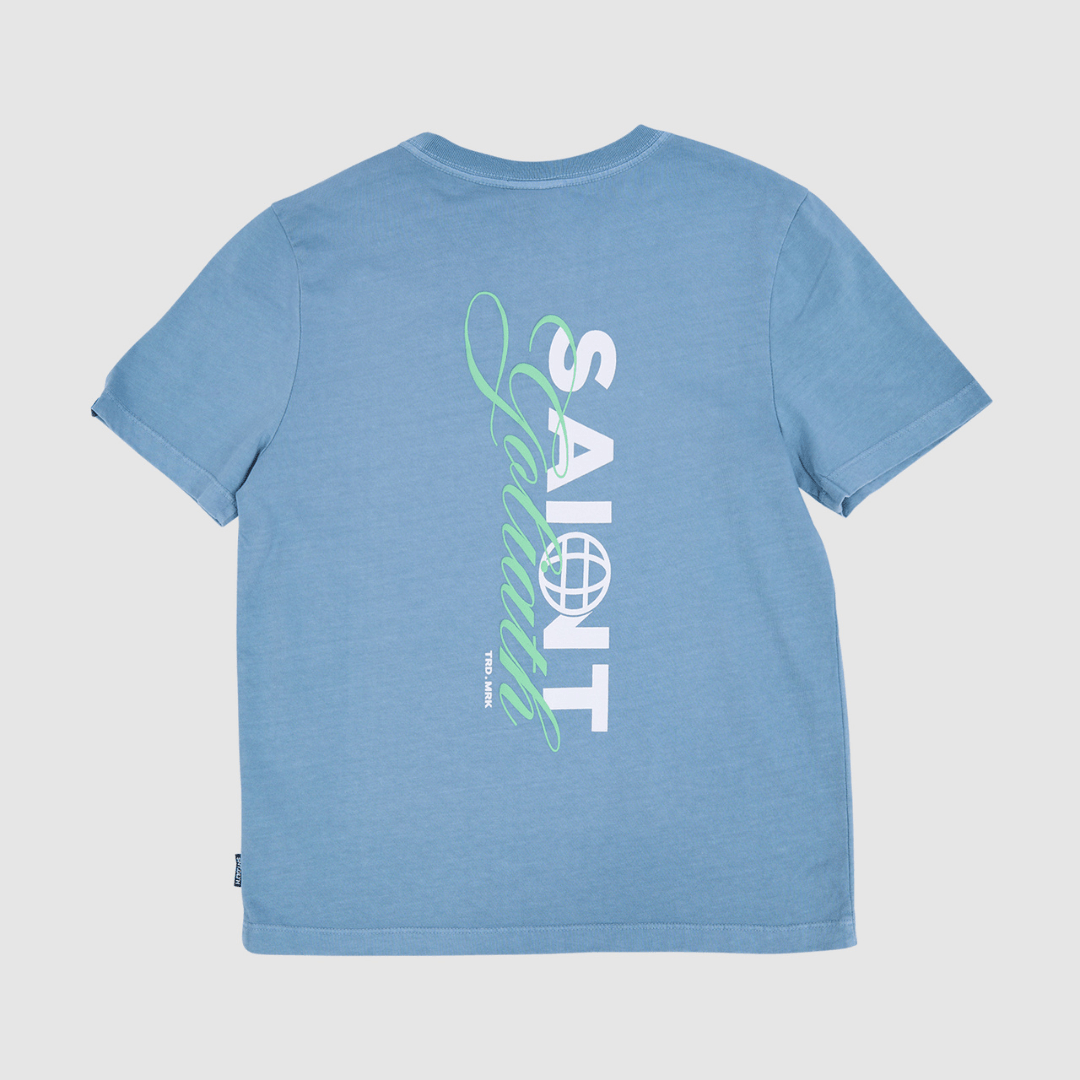 Back view of St Goliath Boys Global Tee, 100% cotton crewneck tee for boys available at Stewart's Menswear Mullumbimby.
