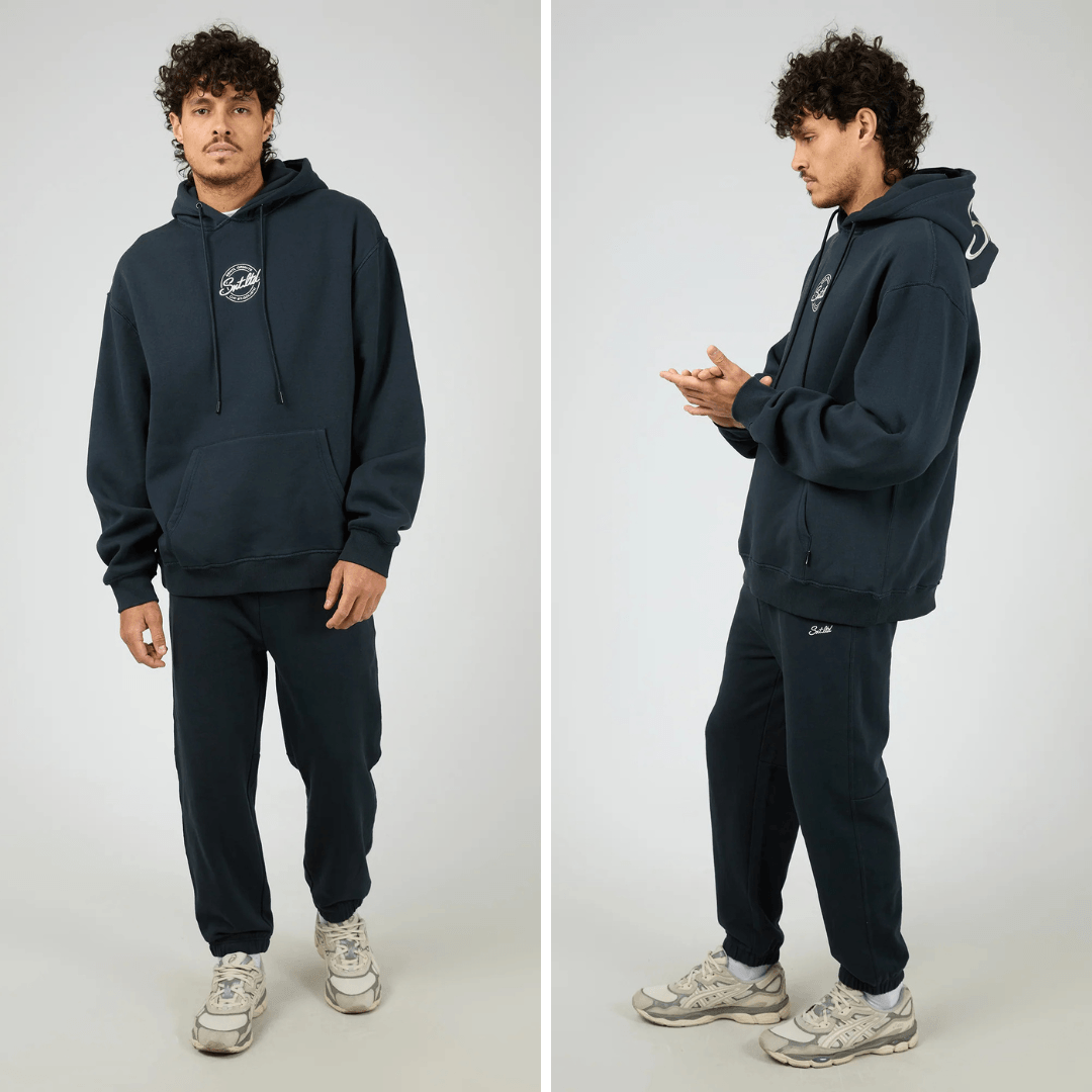 St Goliath Radio Hoodie in Navy available from Stewarts Menswear, Mullumbimby