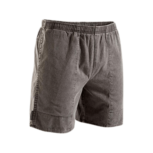 Charcoal coloured Stubbies pigment dyed ruggers shorts available from Stewart's Menswear in Mullumbimby