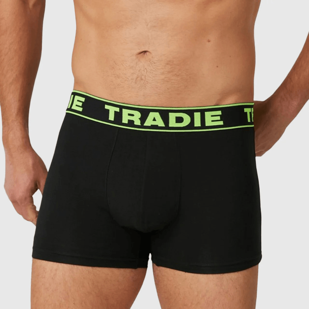 front view of 3 pack tradie bamboo trunks available at Stewart's Menswear, Mullumbimby