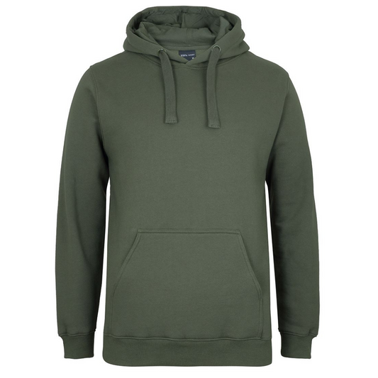 Stewart's Menswear Mullumbimby Fleecy Hoodie. The JB's Wear Fleecy Hoodie is made with quality (80% Cotton 20% Polyester) cotton rich fleece.  Soft and Comfortable, durable and longlasting, classic design with handy front pocket for your essentials. Colour is Army