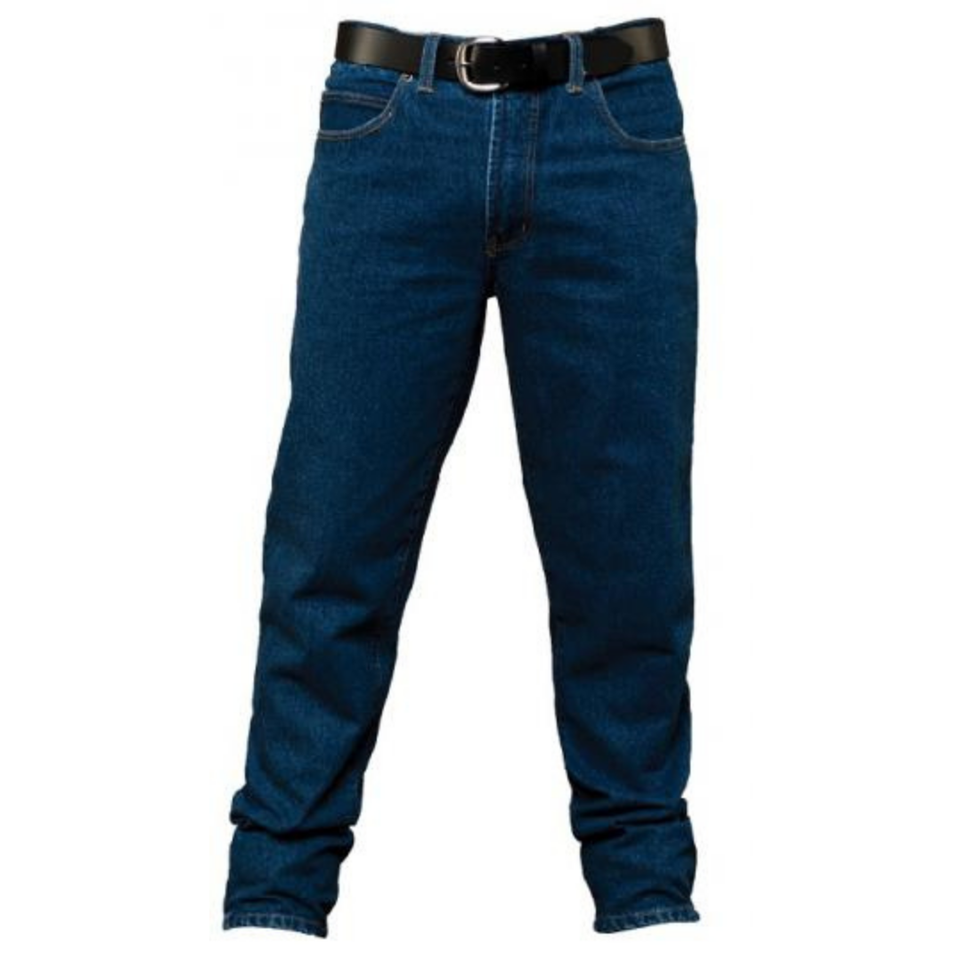 Stewart's Menswear Ritemate stretch denim jeans. Pilbara Men's Stretch Denim Jeans are made from 98% cotton and 2% elastane denim. Designed for comfort and style with the stonewash denim giving them a classic look. These Pilbara Men's Stretch Denim Jeans are perfect for everyday wear, outdoor activities, workwear and casual events. They can be paired with a t-shirt, polo shirt or dress shirt, making them versatile addition to your wardrobe. UPF50+ with range of sizes available.