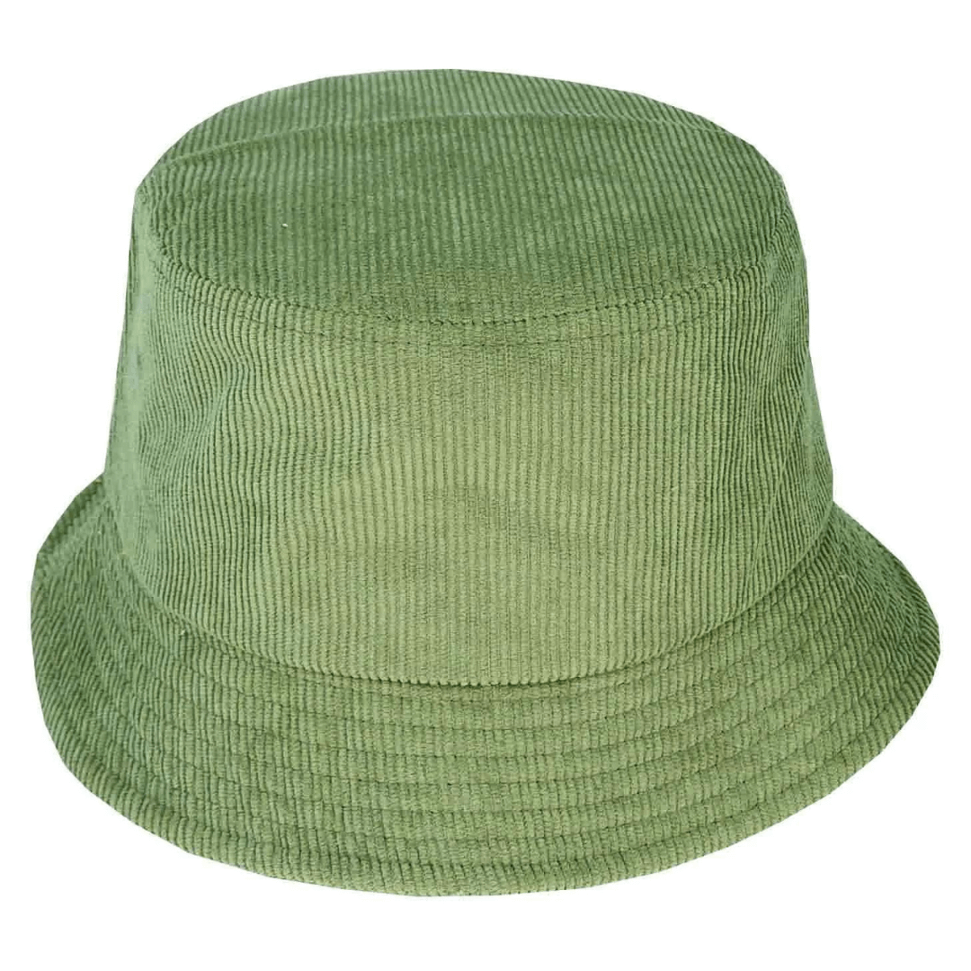 Stewarts Menswear Avenel Hats corduroy bucket hat. Colour is Cargo (a khaki colour). Avenel Hats Small Brim Corduroy Bucket Hat is a unisex bucket hat with a trendy design, a must-have addition to your wardrobe. Designed for men and woman and made from durable corduroy, the Small Brim Corduroy Bucket Hat is perfect for leisurely strolls, beach days, music festivals, and outdoor adventures. This hat not only enhances your fashion sense but also provides sun protection.