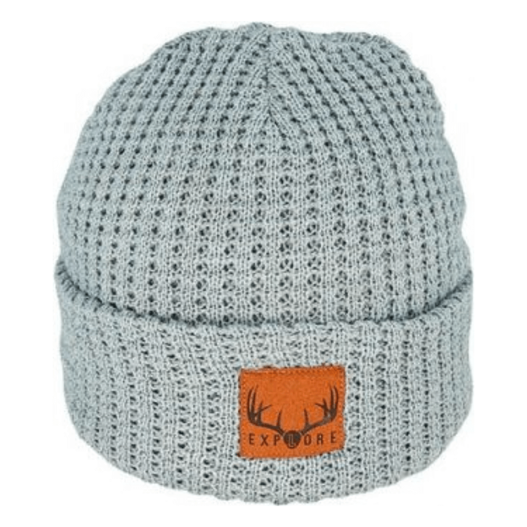 Stewart's Menswear Avenel Hats waffle knit beanie Llight Grey colour. The trendy waffle knit beanie will ensure you stay warm and on trend in the cooler months. Made from a soft acrylic yarn, this beanie features a  waffle knit texture. Available in a range of colours, this waffle knit beanie is the ideal accessory for any winter outfit.   One size fits most.