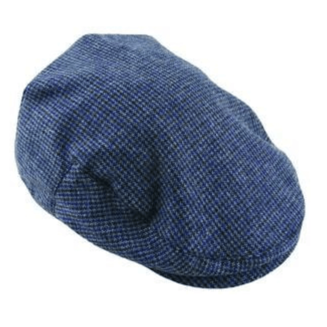 Stewart's Menswear Avenel Hats wool blend fine check tweed cap, Navy. Upgrade your winter wardrobe with this stylish wool blend fine check tweed ivy cap. The perfect accessory to keep you warm and fashionable, this cap is made from premium quality wool blend fabric and features a sophisticated fine check pattern.  It has a classic design making it perfect for everyday wear and an ideal gift for any fashion-conscious person.