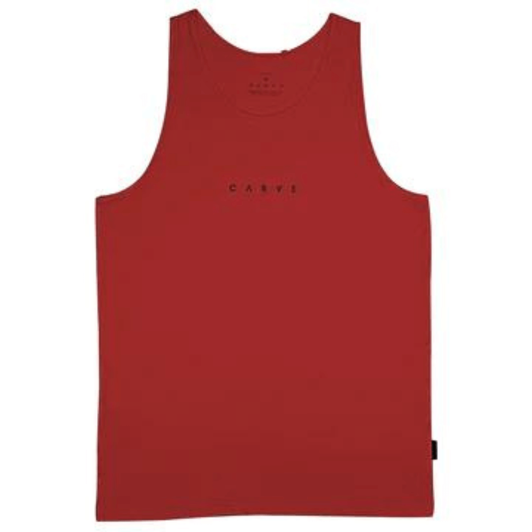 Men's Singlet with narrow self binds and small understated chest print.  Regular fit  160gram combed cotton jersey