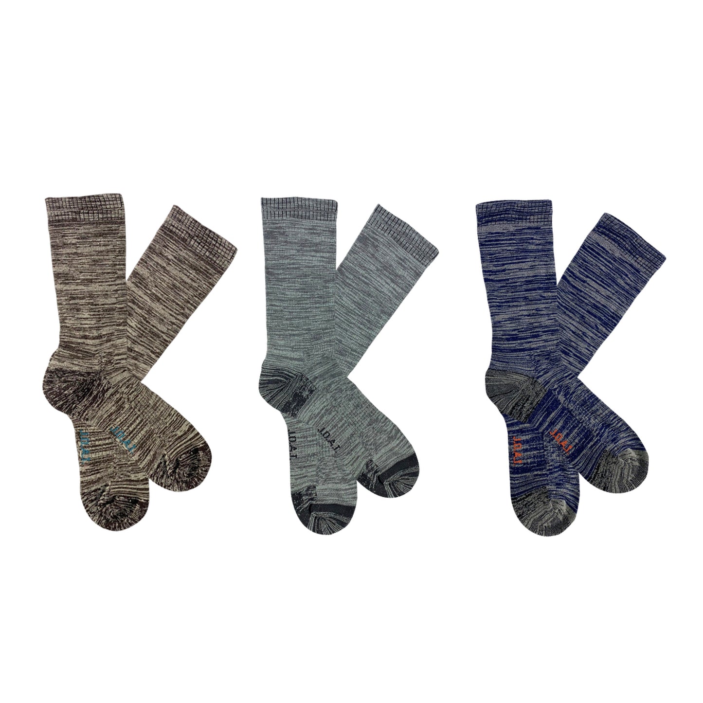 The Jack of all trades® Top to Toe Comfort socks Pk3 is a sock designed to be comfortable from top to toe. Comfort, Support and durability is maximised, at exceptional value. Features Loose top for health circulation, arch support and reinforced heel and toe. Pack of 3 space dyed socks coloured one each of brown, grey and navy.
