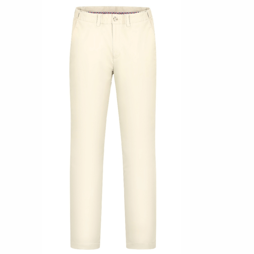 Stewarts Menswear Ritemate Pilbara Classic chino pants, Beige colour, front view.The Pilbara Classic Chino Pant by Ritemate is the perfect addition to any men's wardrobe.. Made from 98% cotton and 2% elastane with superior garment assembly, twin needle stitching and a quality YKK zipper, the Classic Chino Pant is designed to last.  The action waistband provides a comfortable fit for all day wear and the soft peach finish gives these men's pants a luxurious feel. 